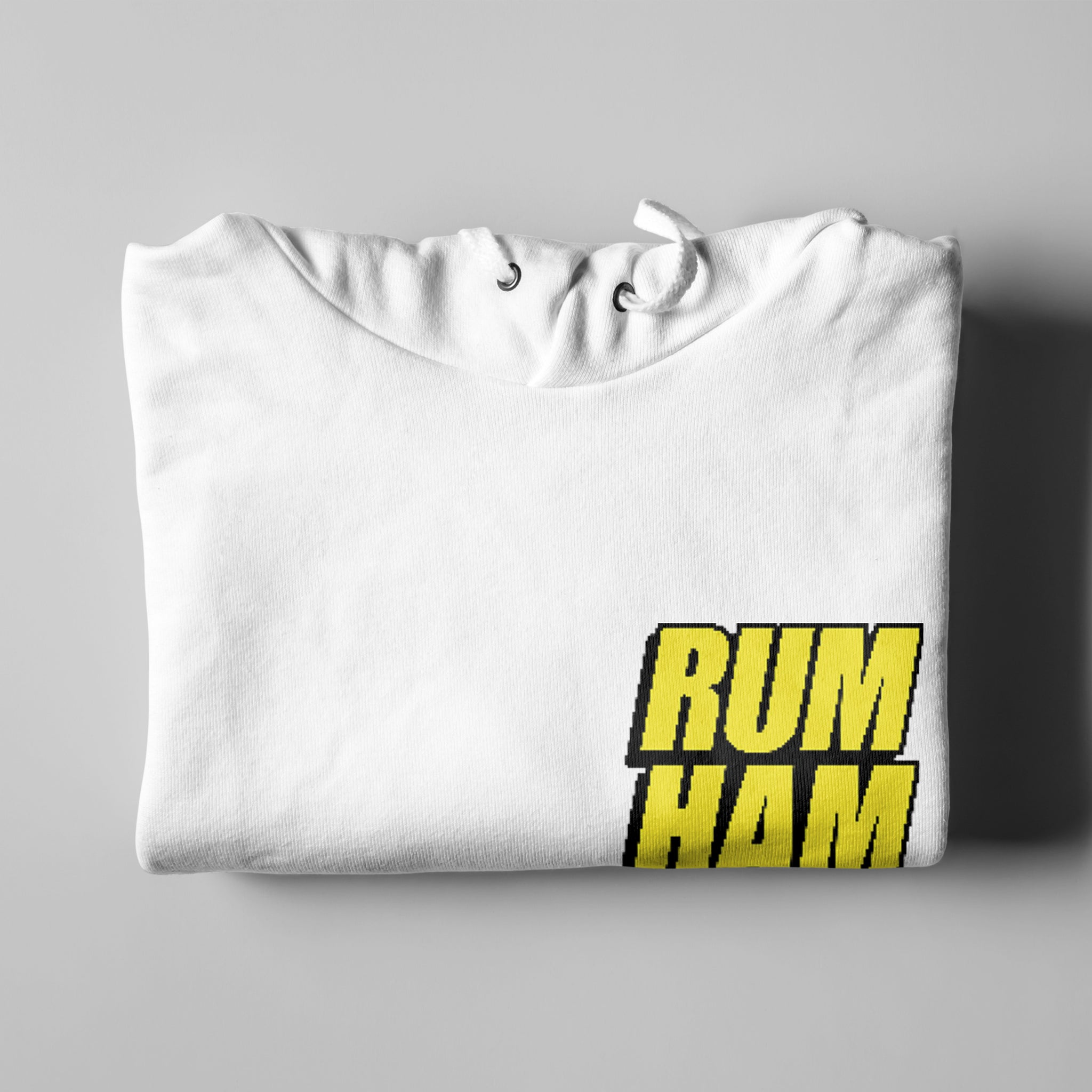 Rum Ham Pixel Hoodie - White